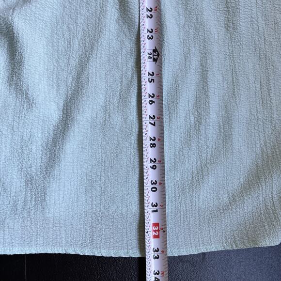 Calessa Tunic Top 3X Green Embroidered 3/4 Sleeve Mixed Media Flowy Patchwork - Picture 10 of 11